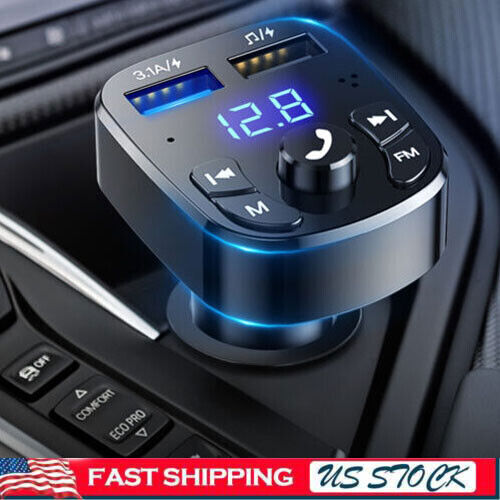Bluetooth 5.0 Car Wireless FM Transmitter Adapter 2USB PD Charger AUX Hands-Free Bluetooth 5.0 Car Wireless FM Transmitter Adapter 2USB PD Charger AUX Hands-Free