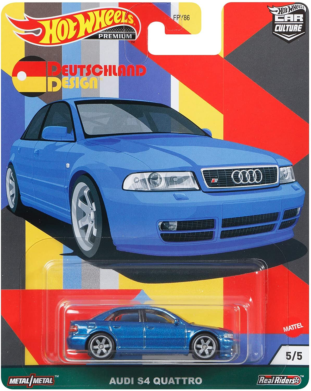 Hot Wheels Premium AUDI S4 QUATTRO Blue Car Real Riders Deutschland Design GRJ69 Hot Wheels Premium AUDI S4 QUATTRO Blue Car Real Riders Deutschland Design GRJ69