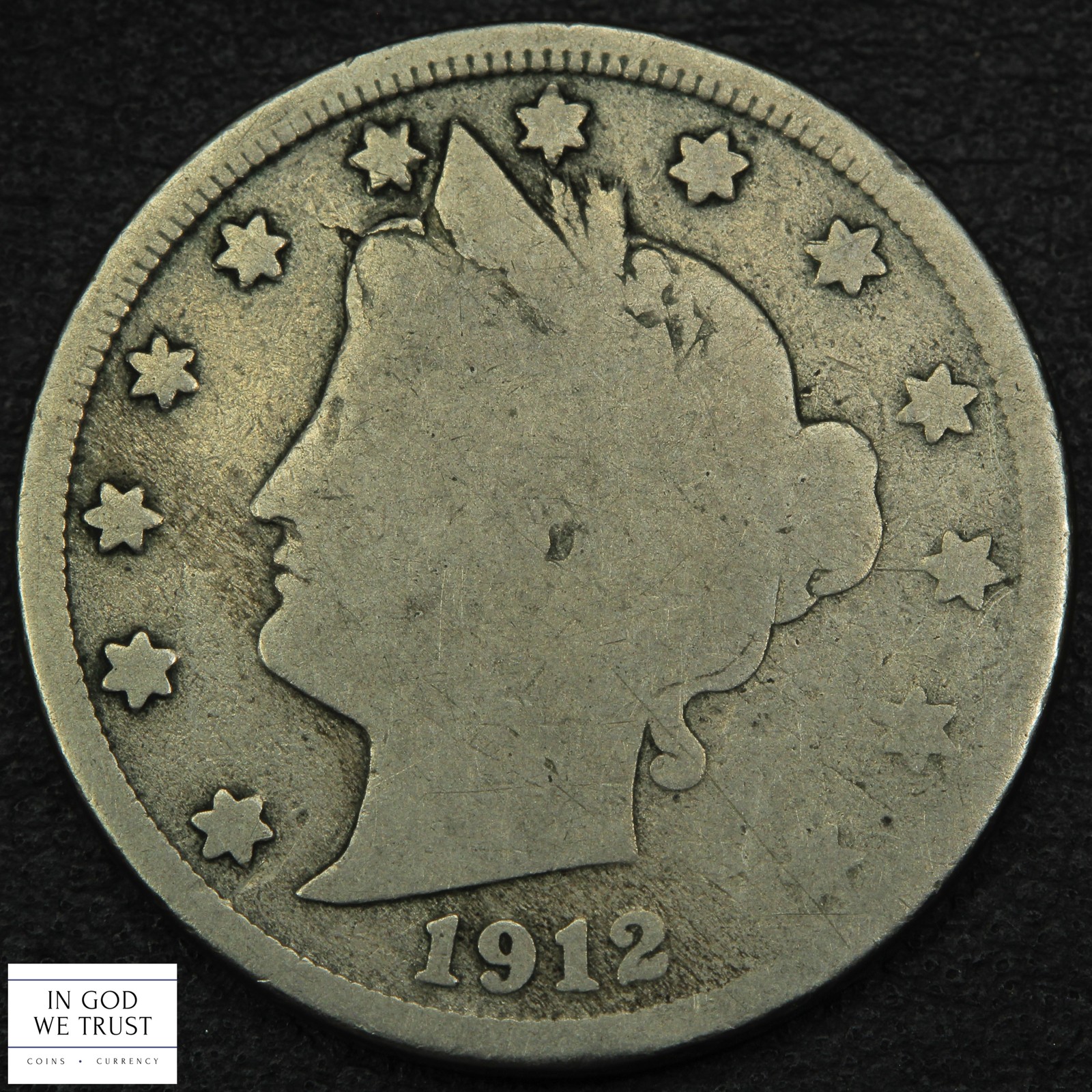 1912 S Liberty V Nickel 5C (Planchet Flaw Mint Error) 1912 S Liberty V Nickel 5C (Planchet Flaw Mint Error)