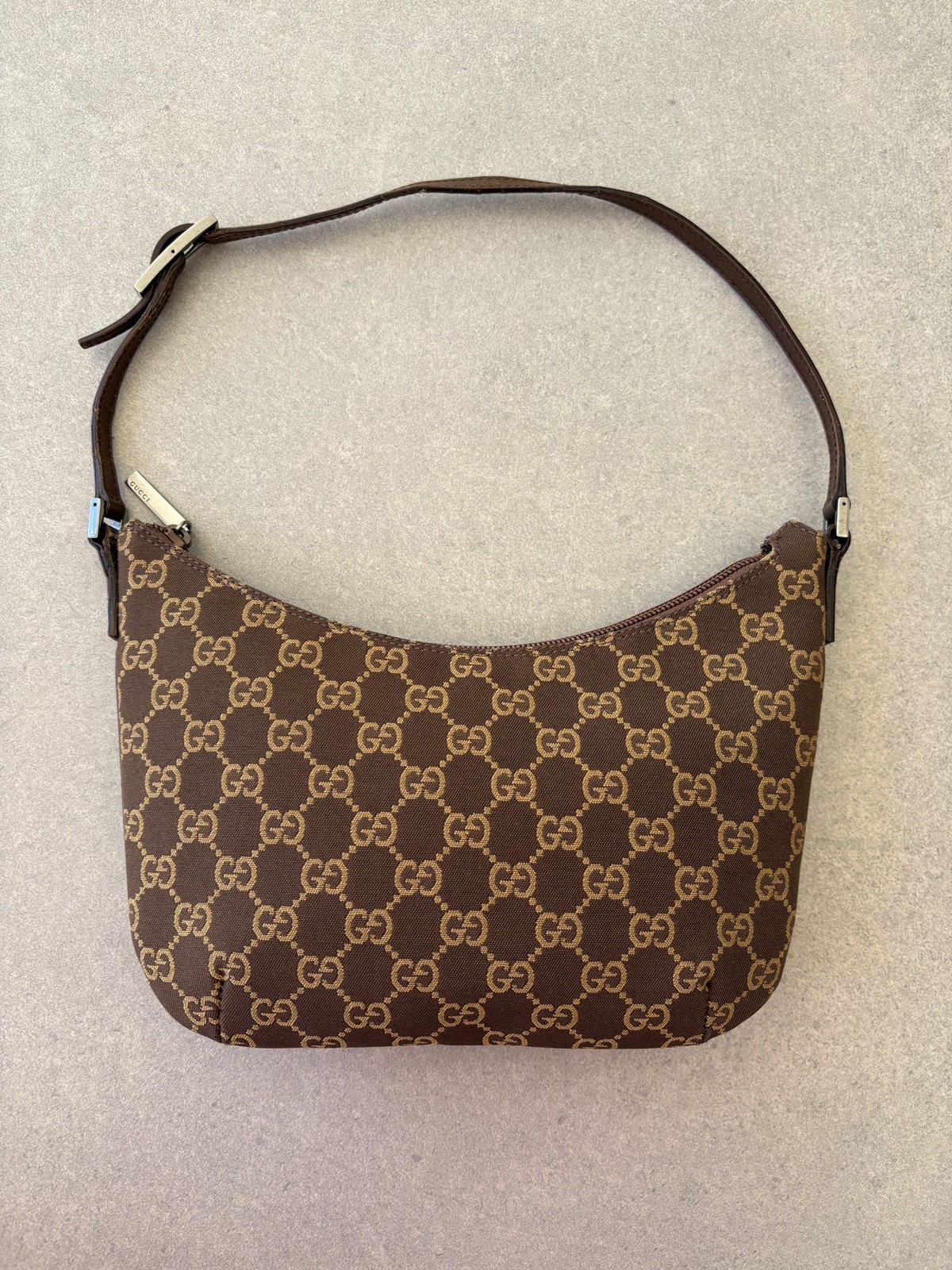 AUTH Brown Vintage Gucci GG Monogram shoulder bag pouch Pochette AUTH Brown Vintage Gucci GG Monogram shoulder bag pouch Pochette