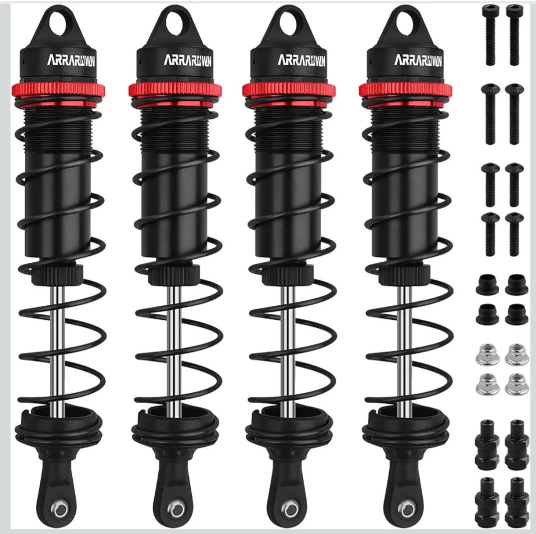 4PCS 1/8 RC Car Shocks Absorbers Damper Springs 130mm Adjustable Rear Shock