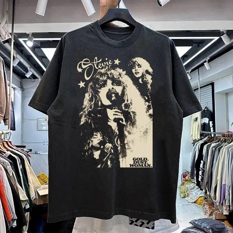 Stevie Nicks Fleetwood Mac 90s Poster Gold Dust Woman Black Unisex  T shirt