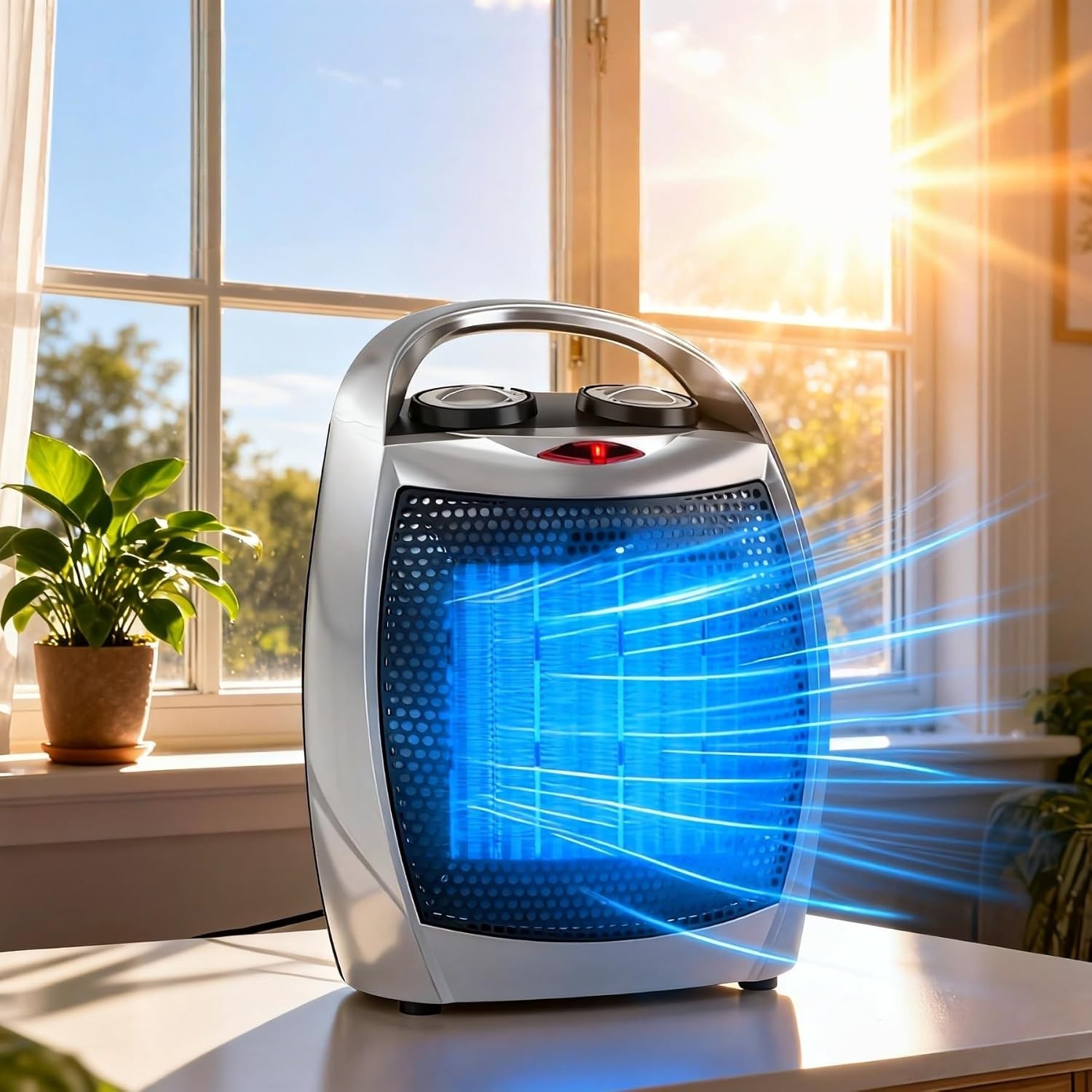 Garvee Portable Electric Space Heater - 1500W/750W Thermostat, 2-in-1 Fast Garvee Portable Electric Space Heater - 1500W/750W Thermostat, 2-in-1 Fast