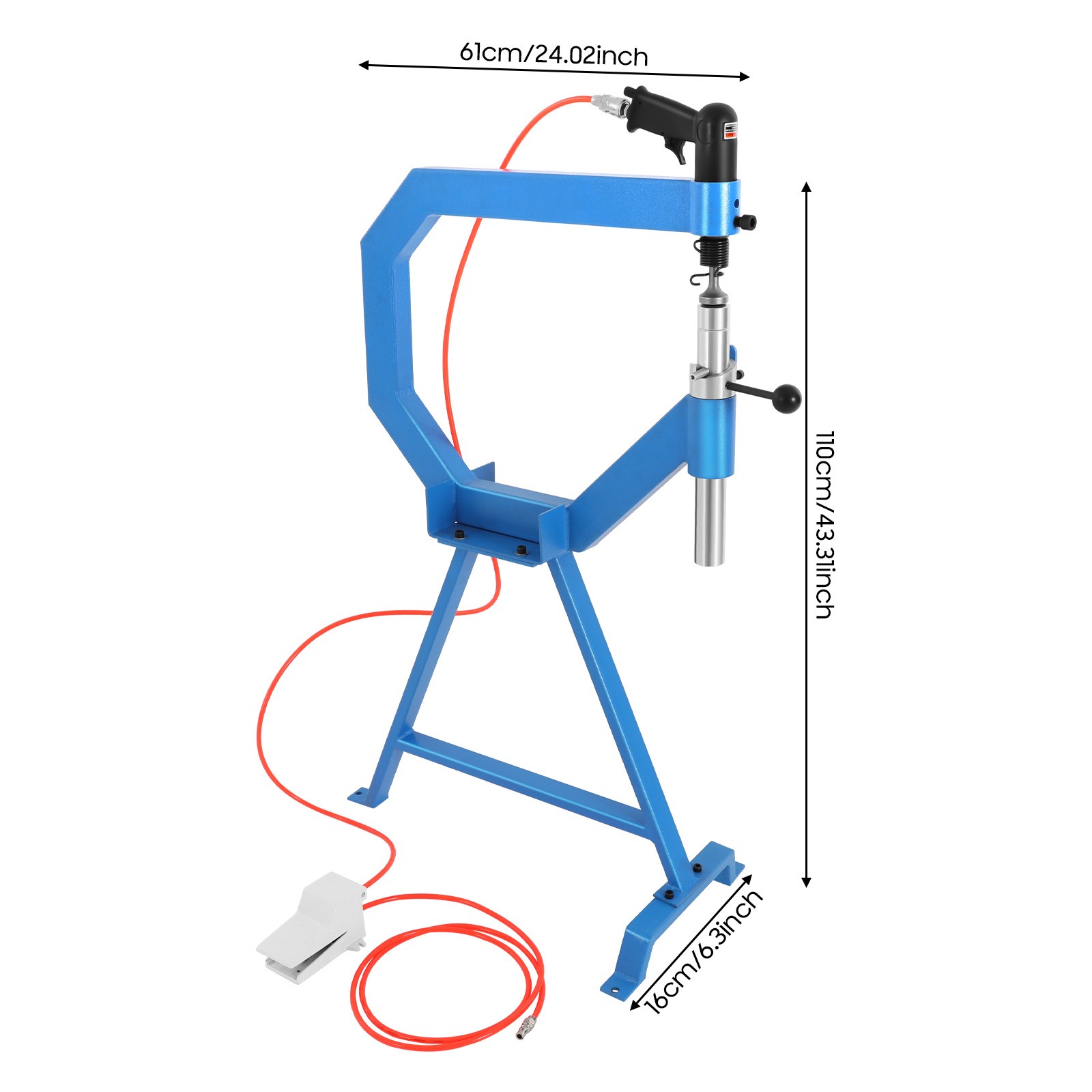 4inch Pneumatic Planishing Hammer Airpress Tool w/ Cast-Iron Stand, Anvil 1/2/3\