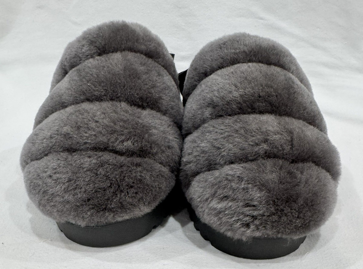 UGG Super Fluff Yeah Women\'s Slingback Slipper, Size 8 - Charcoal Gray UGG Super Fluff Yeah Women\'s Slingback Slipper, Size 8 - Charcoal Gray