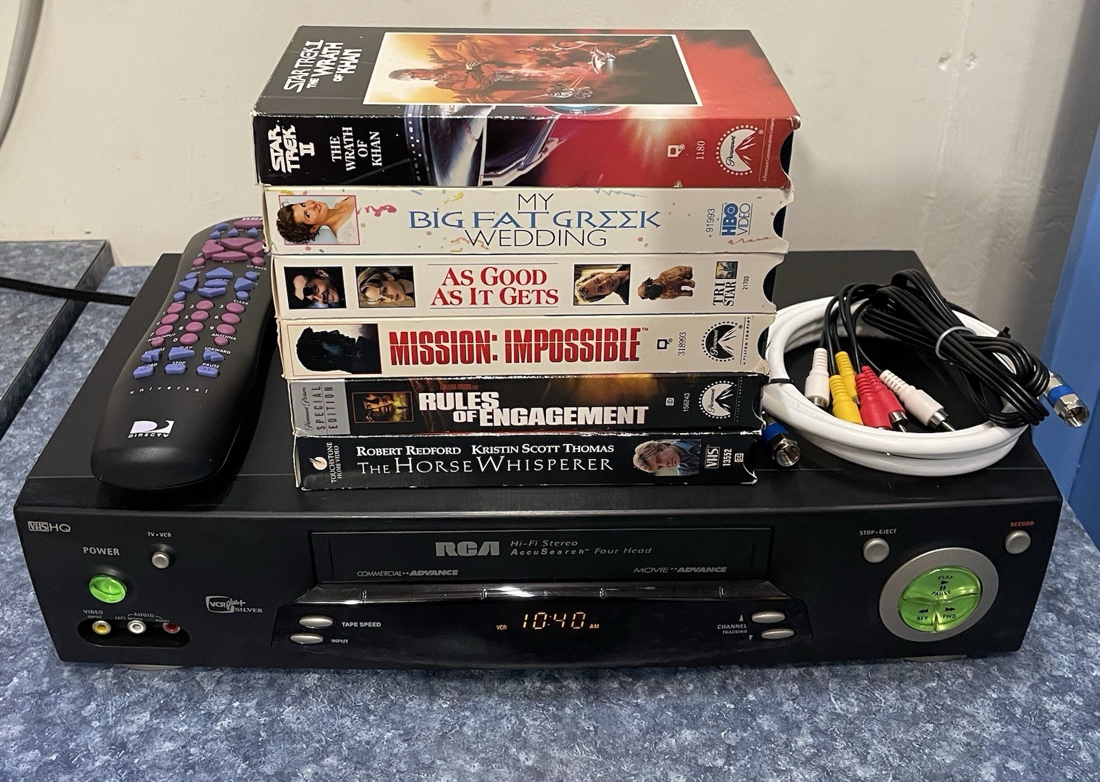 Fully Serviced/Tested RCA VCR VHS HiFi Stereo VR704HF  4 Head w/Remote-A/V Cable