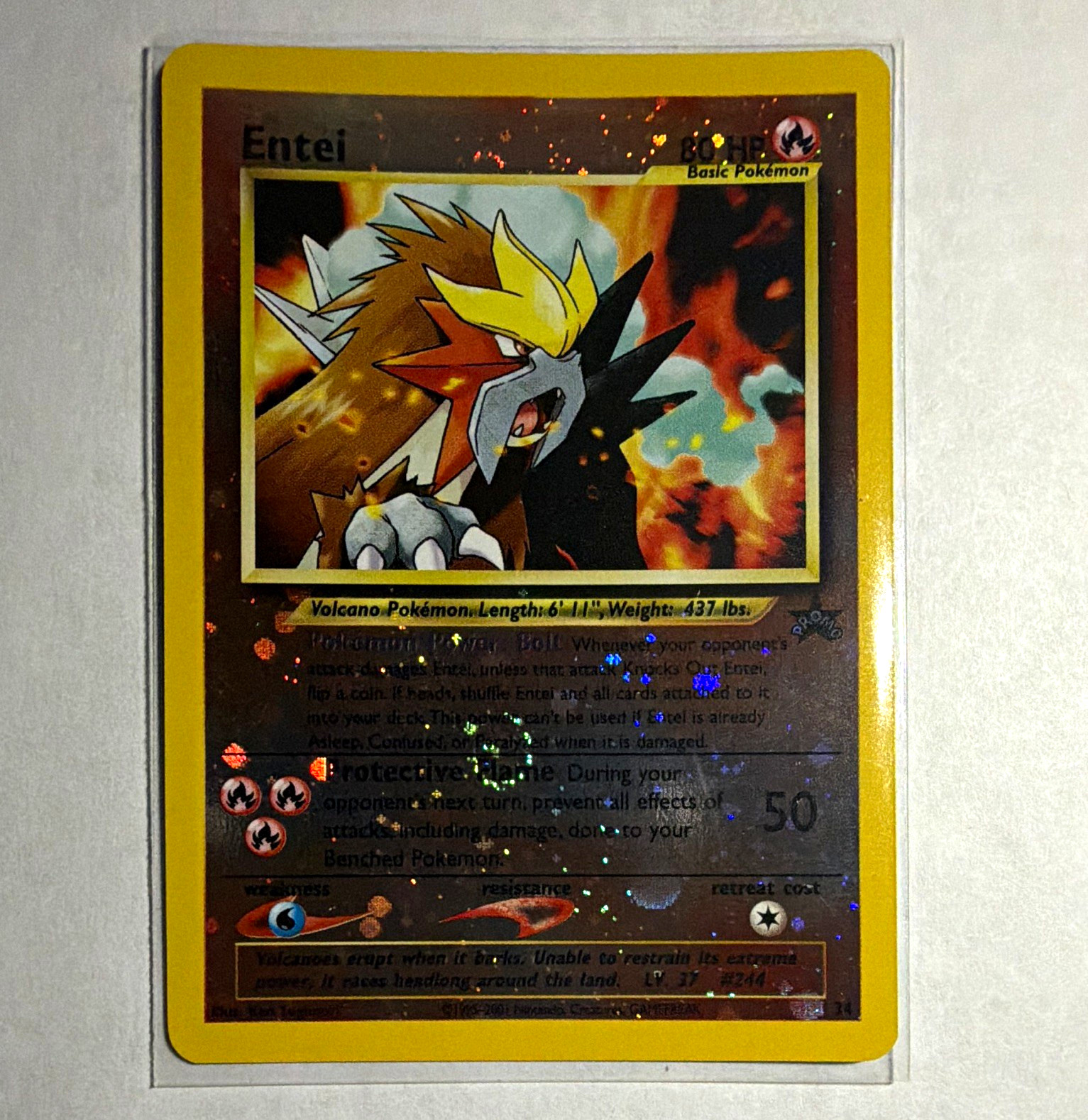 2001 Pokemon Entei #34 WOTC Black Star Promo Reverse Holo Movie Promo 2001 Pokemon Entei #34 WOTC Black Star Promo Reverse Holo Movie Promo