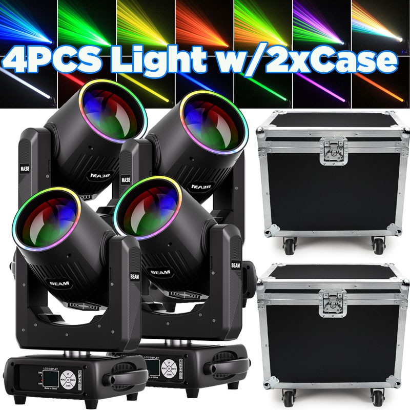 4Pcs 350W LED Moving Head Light RGBW Gobo Beam Stage DJ Disco DMX Spot Lighting