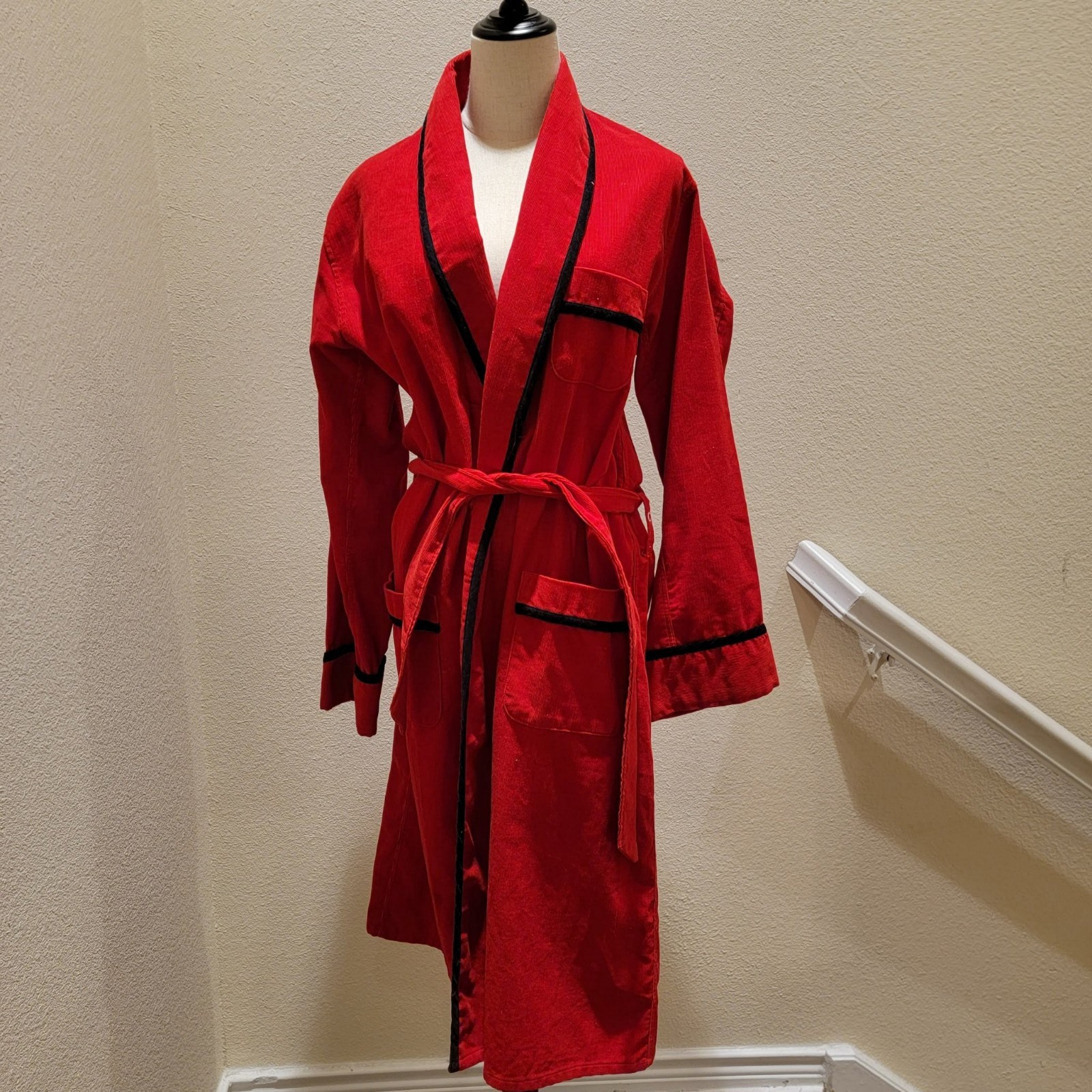 Vintage 70s Brent Red Corduroy Robe Unisex Montgomery Ward Fits Womens M Vintage 70s Brent Red Corduroy Robe Unisex Montgomery Ward Fits Womens M