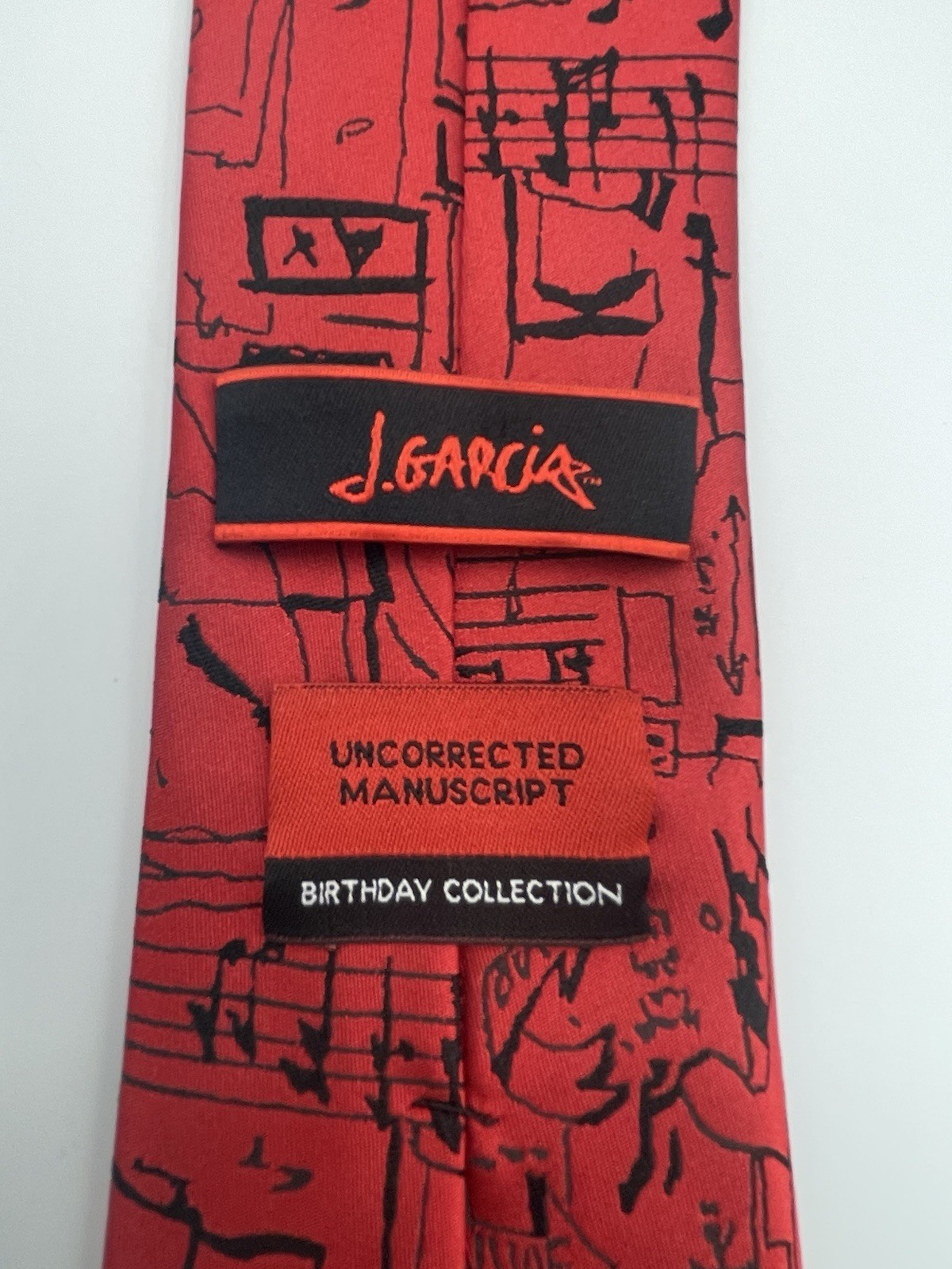 Vintage Jerry Garcia Neck Tie Birthday Collection Uncorrected Manuscript Silk Vintage Jerry Garcia Neck Tie Birthday Collection Uncorrected Manuscript Silk