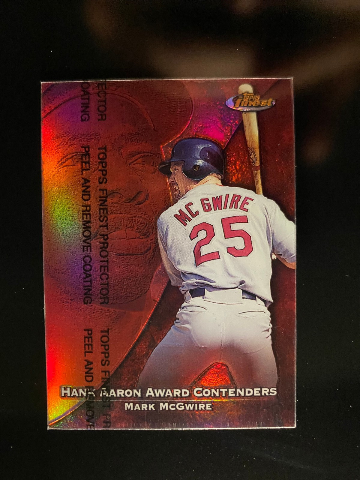MARK McGUIRE 1999 Topps Finest Refractor #HA9 Hank Aaron Award Contenders MARK McGUIRE 1999 Topps Finest Refractor #HA9 Hank Aaron Award Contenders