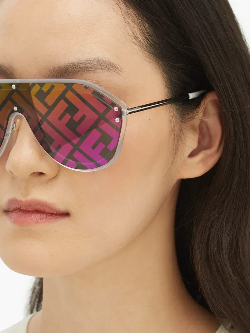 Fendi FFM0039GS Multicolor Monogram Mirror Aviator Sunglasses NEW Fendi FFM0039GS Multicolor Monogram Mirror Aviator Sunglasses NEW