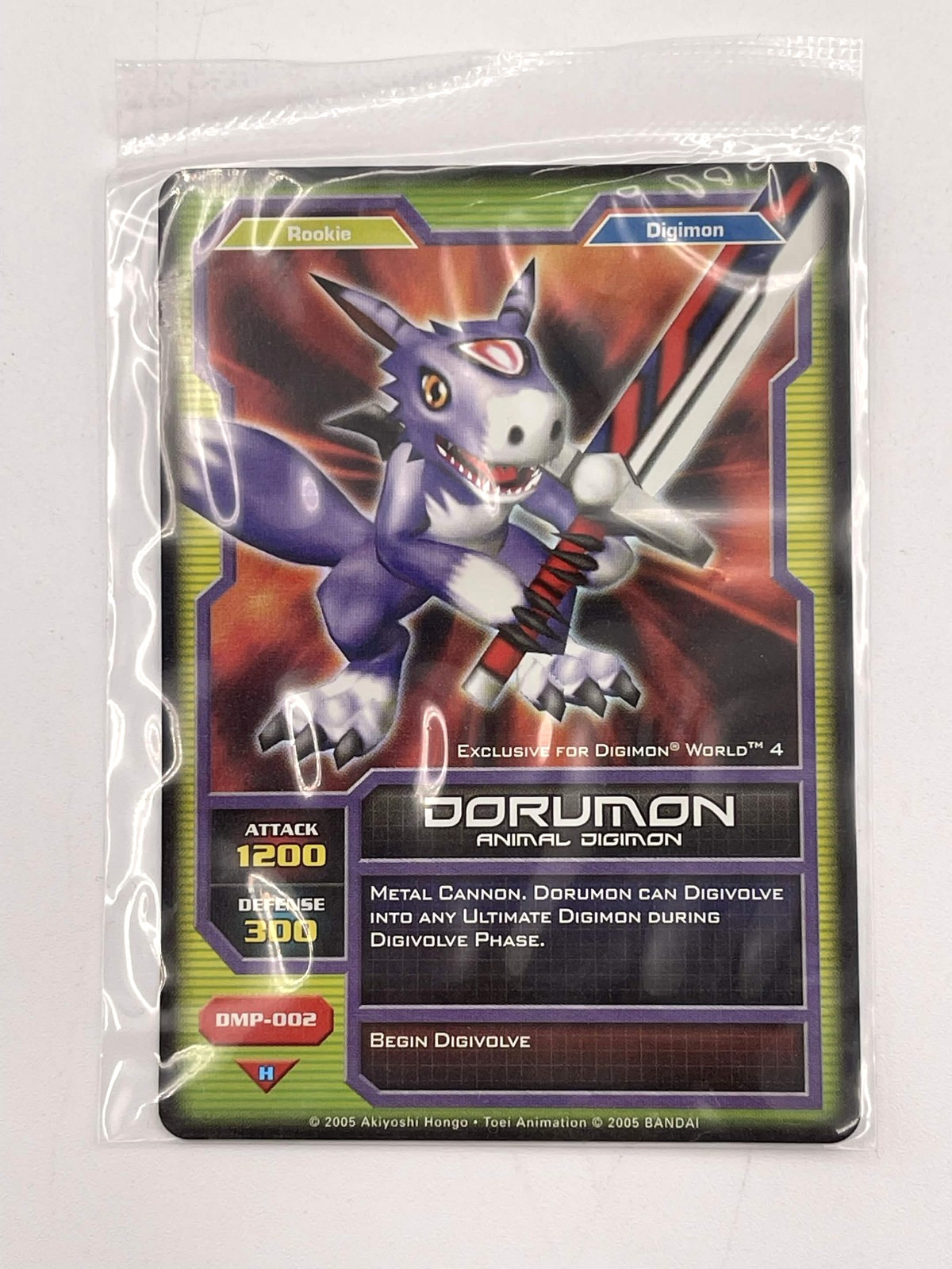 RARE 2005 Dorumon Animal Digimon DMP-002 Holographic Foil Promo SEALED RARE 2005 Dorumon Animal Digimon DMP-002 Holographic Foil Promo SEALED