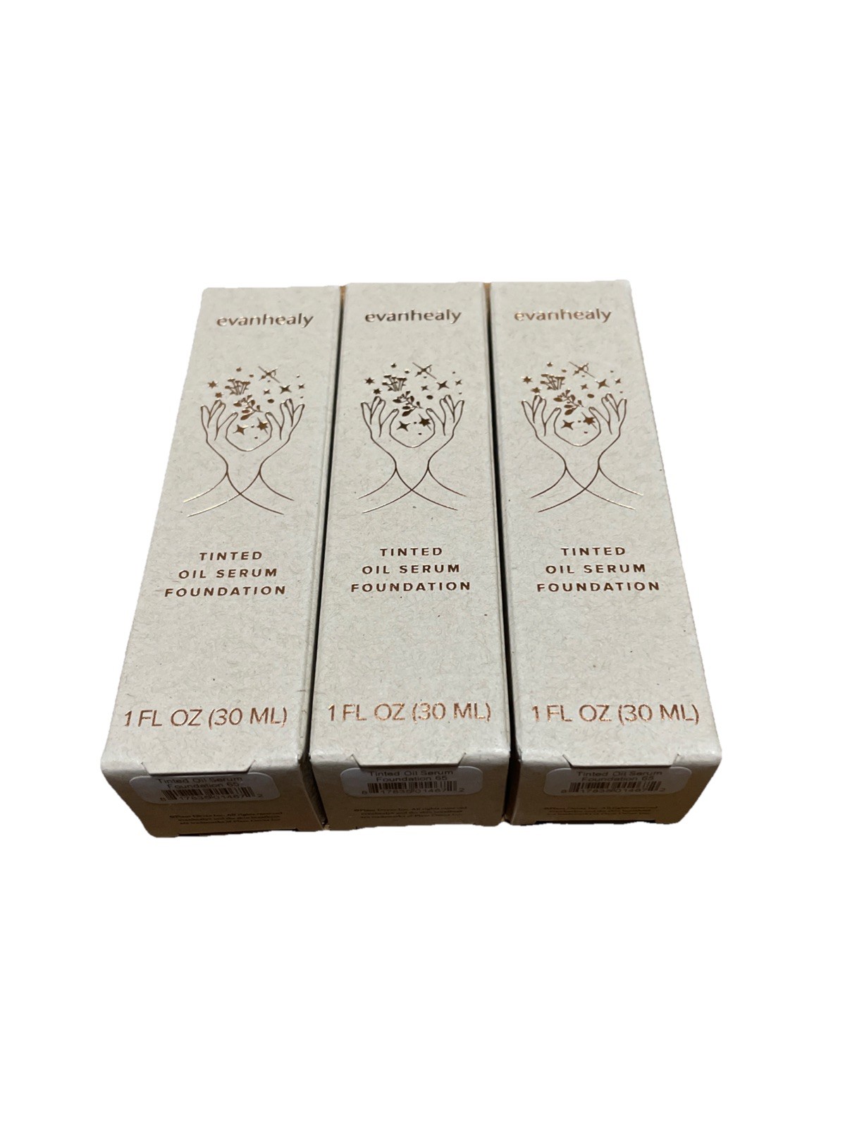evanhealy Tinted Oil Serum Foundation Shade 65 Make Up LOT OF 3 NIB