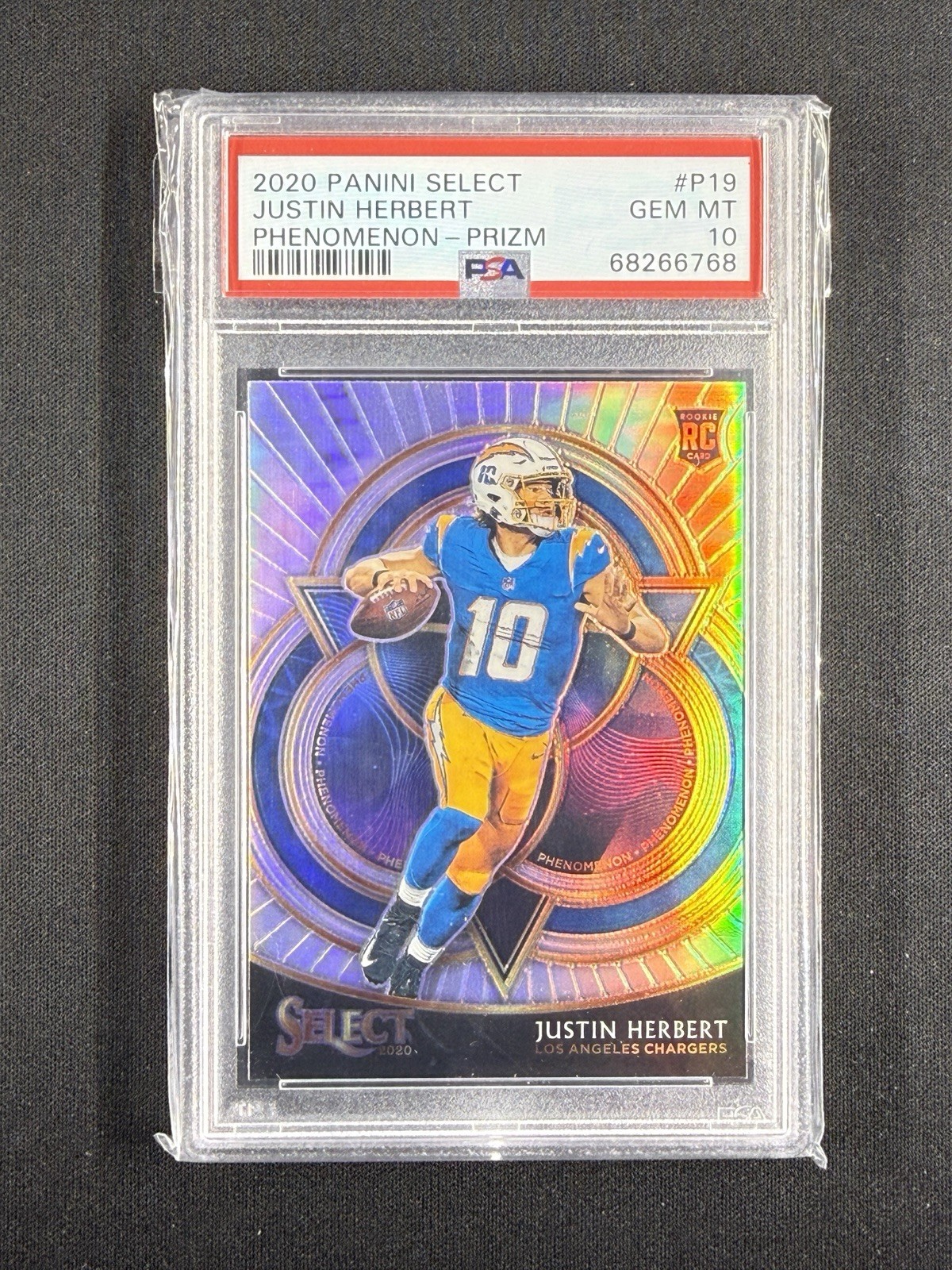 2020 Panini Select Justin Herbert RC Phenomenon Silver Prizm P19 PSA 10 Cert 2020 Panini Select Justin Herbert RC Phenomenon Silver Prizm P19 PSA 10 Cert