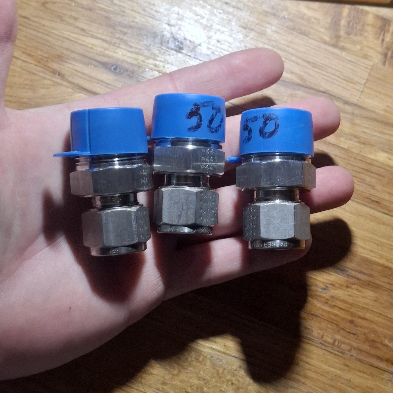 Lot Of 3 Parker Fittings Adapter 