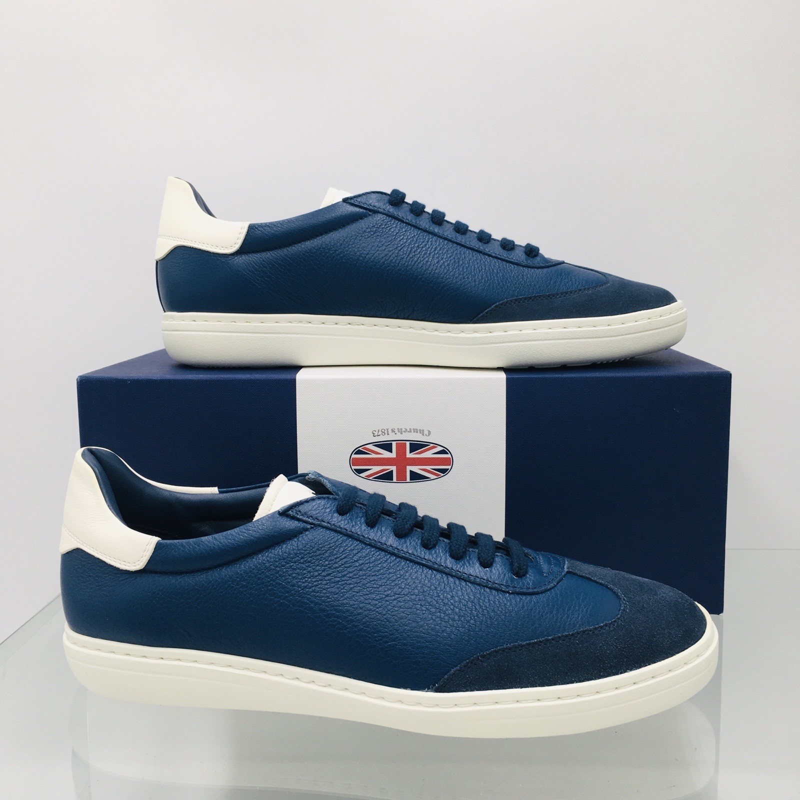 Church’s Boland 2 deerskin leather sneakers blue astral Size 8 M Church’s Boland 2 deerskin leather sneakers blue astral Size 8 M