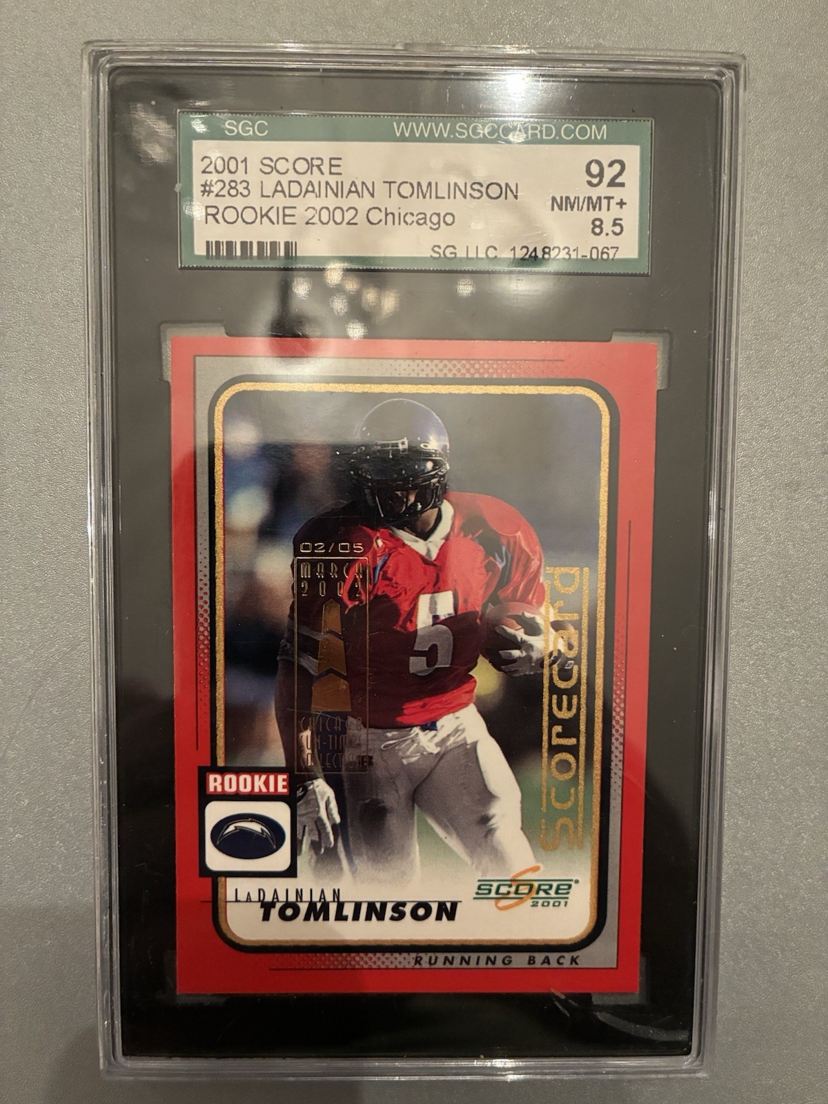 2001 Score - Rookie LaDainian Tomlinson #283 (RC) Scorecard /5 2001 Score - Rookie LaDainian Tomlinson #283 (RC) Scorecard /5