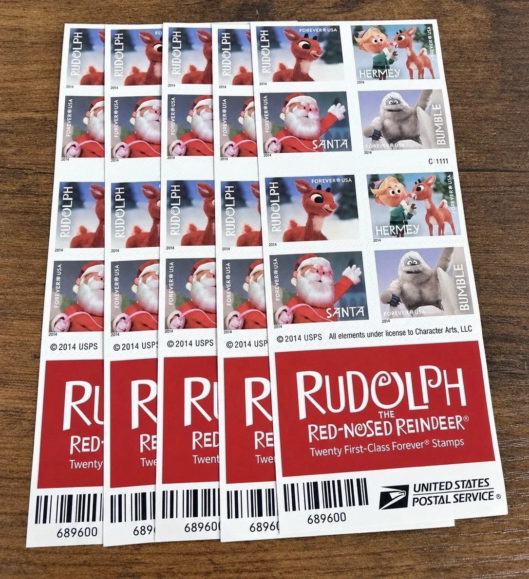 Genuine USPS Forever Stamps – Rudolph – 5 Sheets of 20 – 100 Stamps Genuine USPS Forever Stamps – Rudolph – 5 Sheets of 20 – 100 Stamps