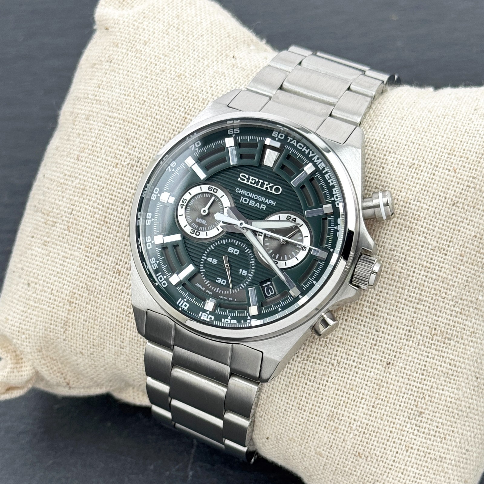 Seiko Essentials SSB405 Quartz Green Dial Stainless Steel Men's Watch