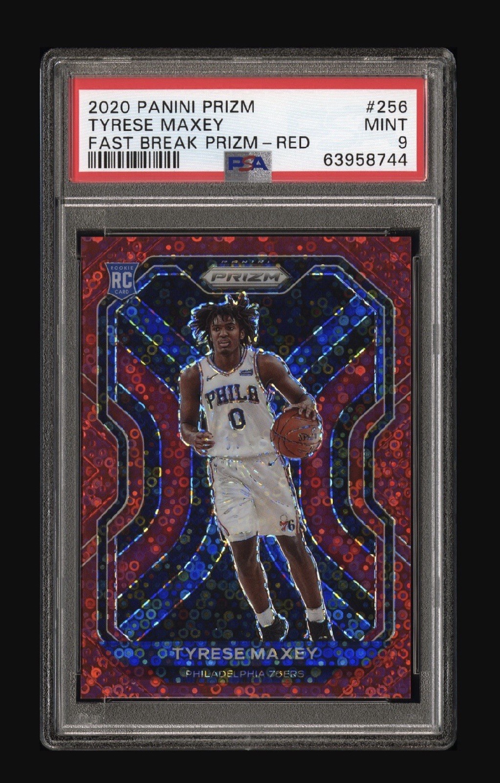 2020 Panini Prizm Tyrese Maxey Fast Break Prizm Red /125 2020 Panini Prizm Tyrese Maxey Fast Break Prizm Red /125