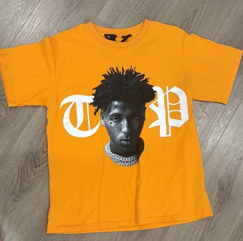 Vlone YoungBoy NBA T-Shirt Orange Graphic Rap Tee Vlone YoungBoy NBA T-Shirt Orange Graphic Rap Tee