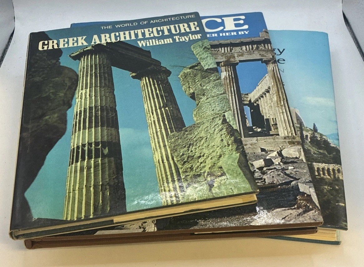 3 Vintage Books Of Greek architecture & Archaeology 1970s-80s 3 Vintage Books Of Greek architecture & Archaeology 1970s-80s
