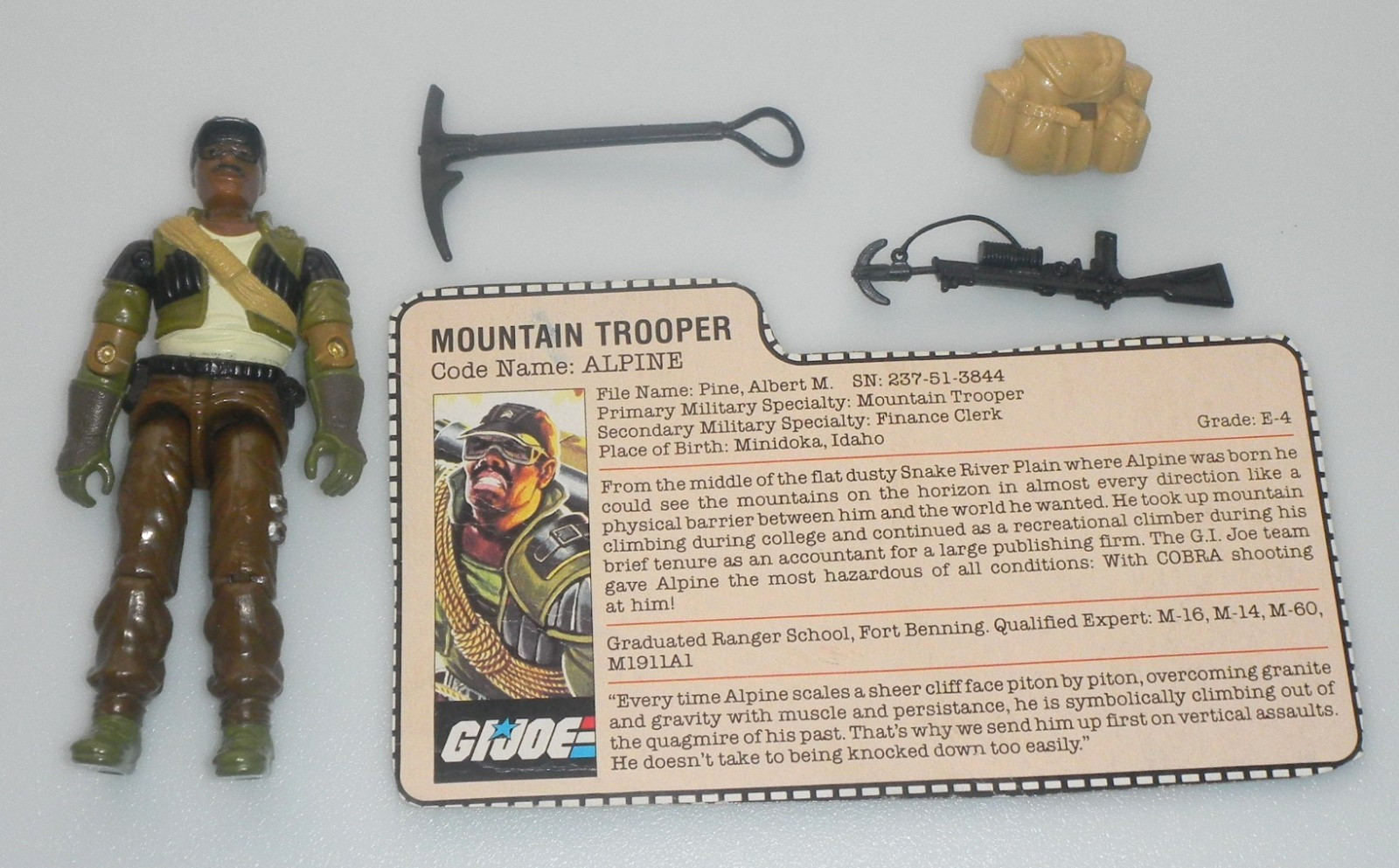 Vintage 1985 Alpine Mountain Climber G.I. GI Joe Near Complete Figure 3.75 ARAH