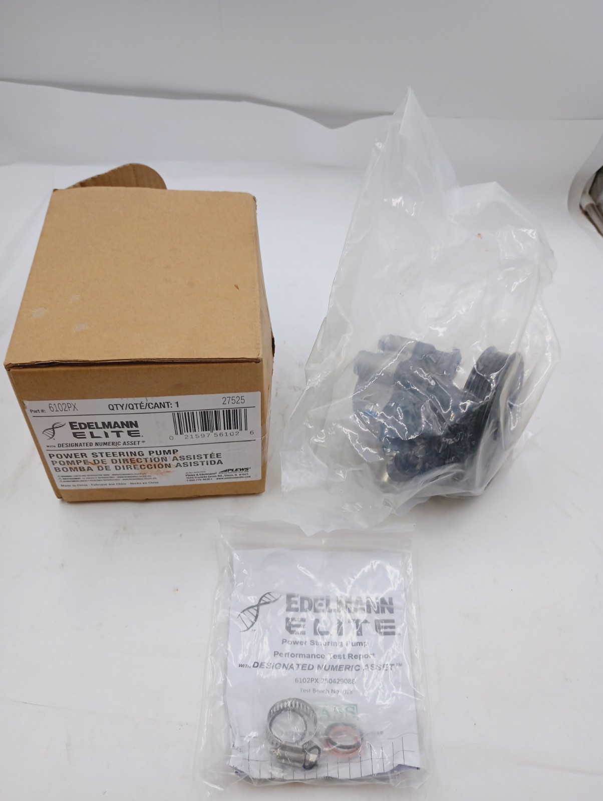 NEW EDELMANN ELITE 6102PX POWER STEERING PUMP W/PULLEY & PIPE FITS TOYOTA SIENNA