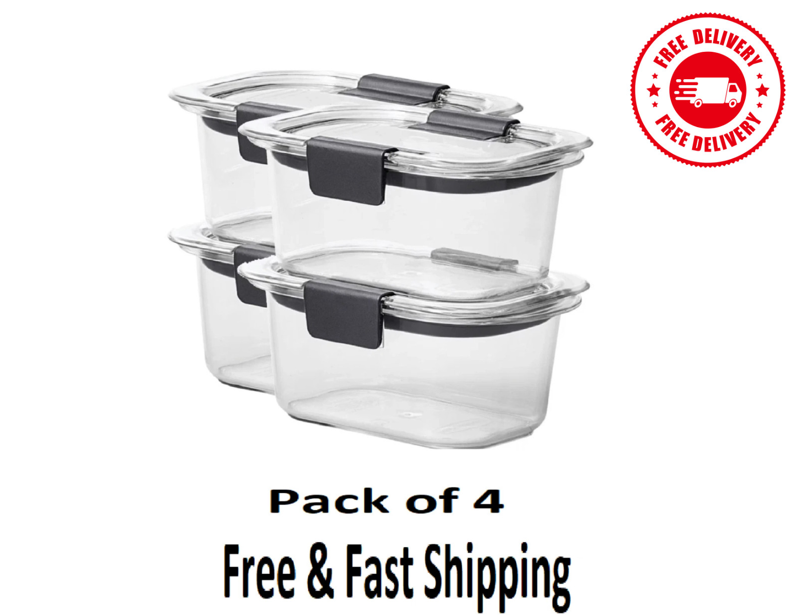 Rubbermaid Brilliance 1.3 Cup Stain-Proof Food Storage Container, Pack of 4 Rubbermaid Brilliance 1.3 Cup Stain-Proof Food Storage Container, Pack of 4