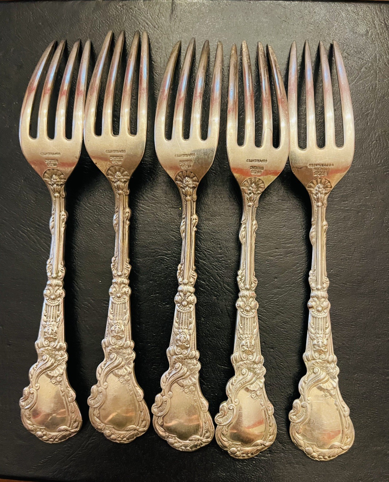 Gorham Versailles Sterling Silver Antique Flatware Luncheon Forks 925 Solid