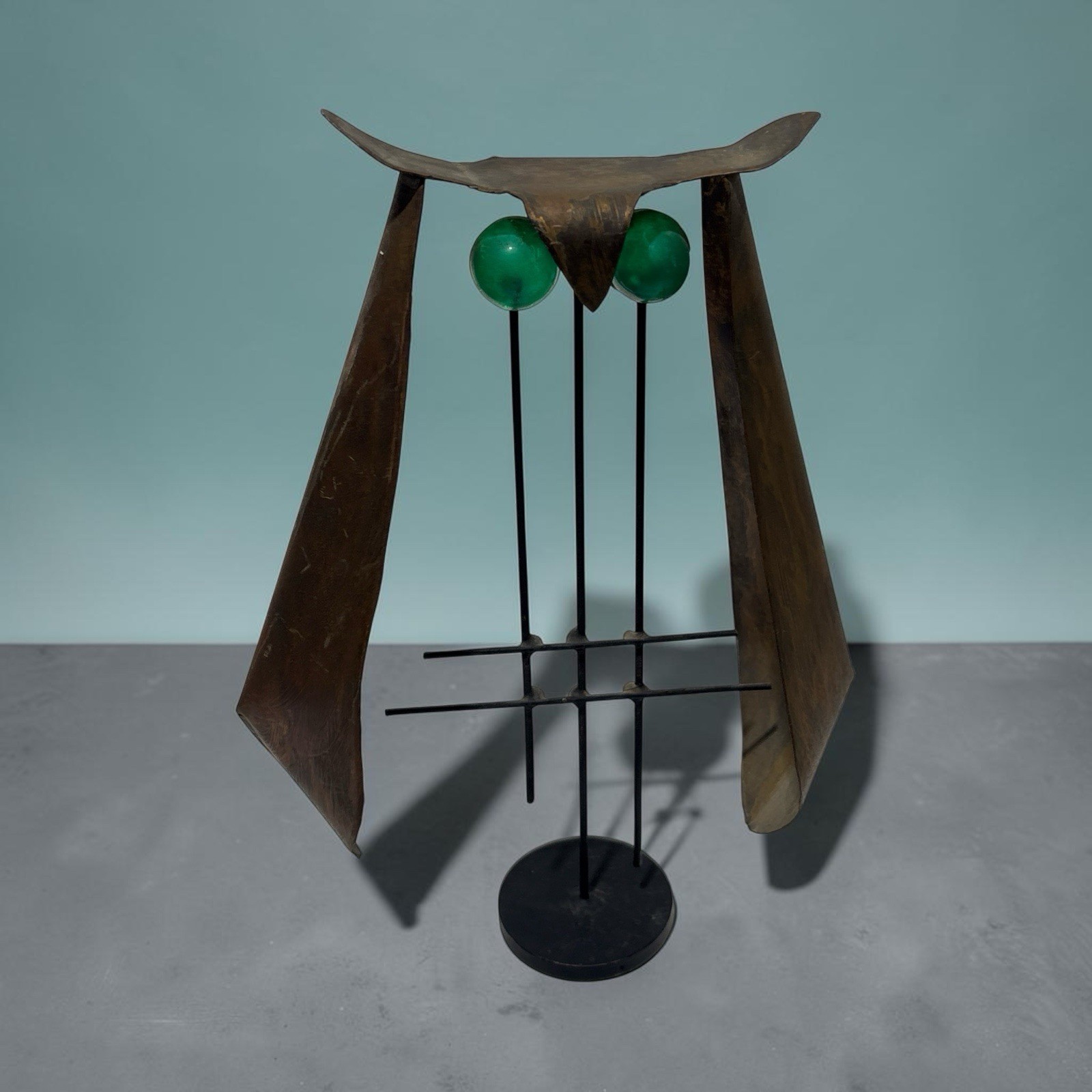 Vintage Metal OWL  Mid Century Modern ABSTRACT EXPRESSIONISM ~1970’s.