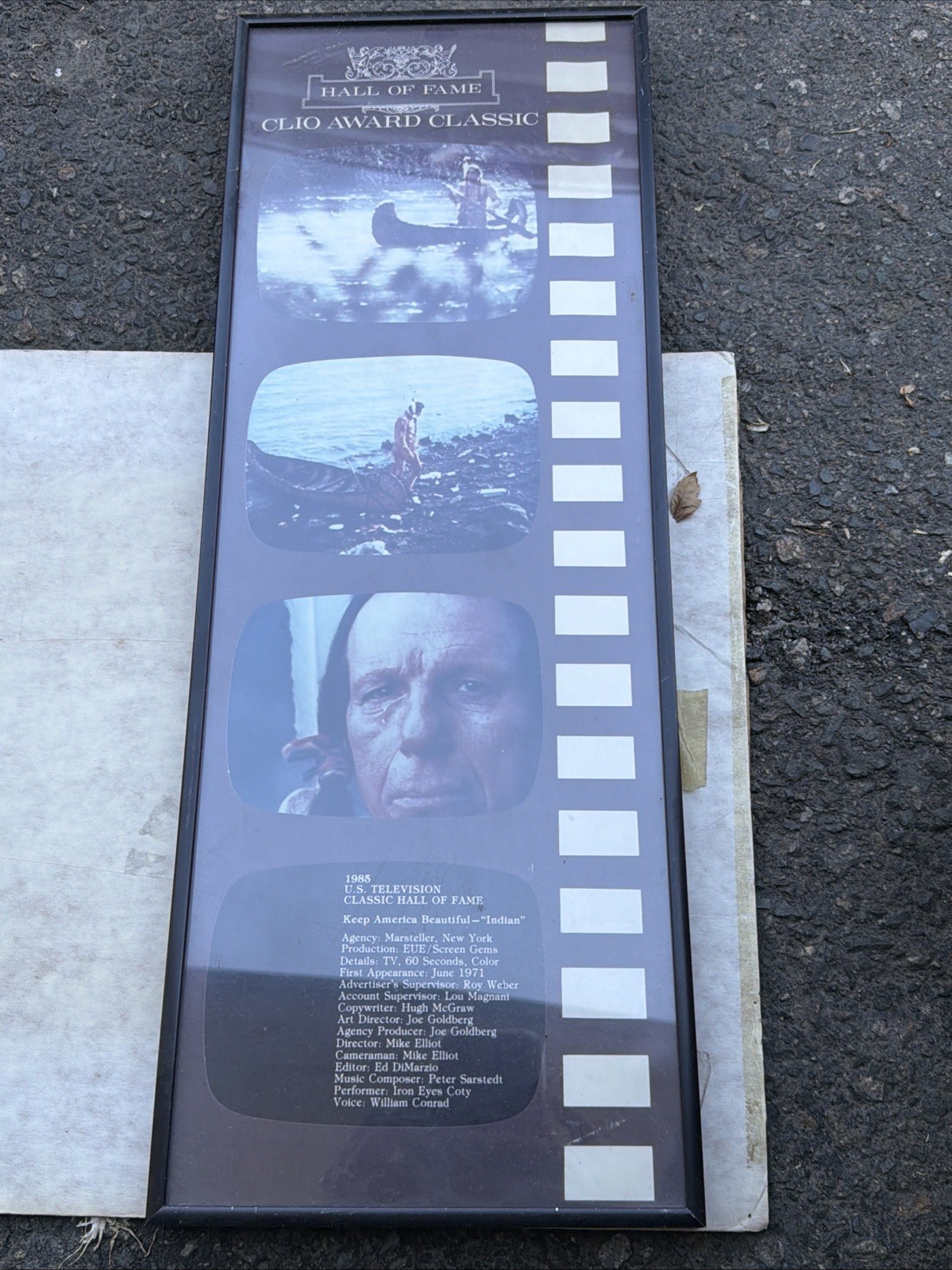 Vintage 1985 Clio Award Classic Poster Keep America Beautiful Crying Indian Vintage 1985 Clio Award Classic Poster Keep America Beautiful Crying Indian