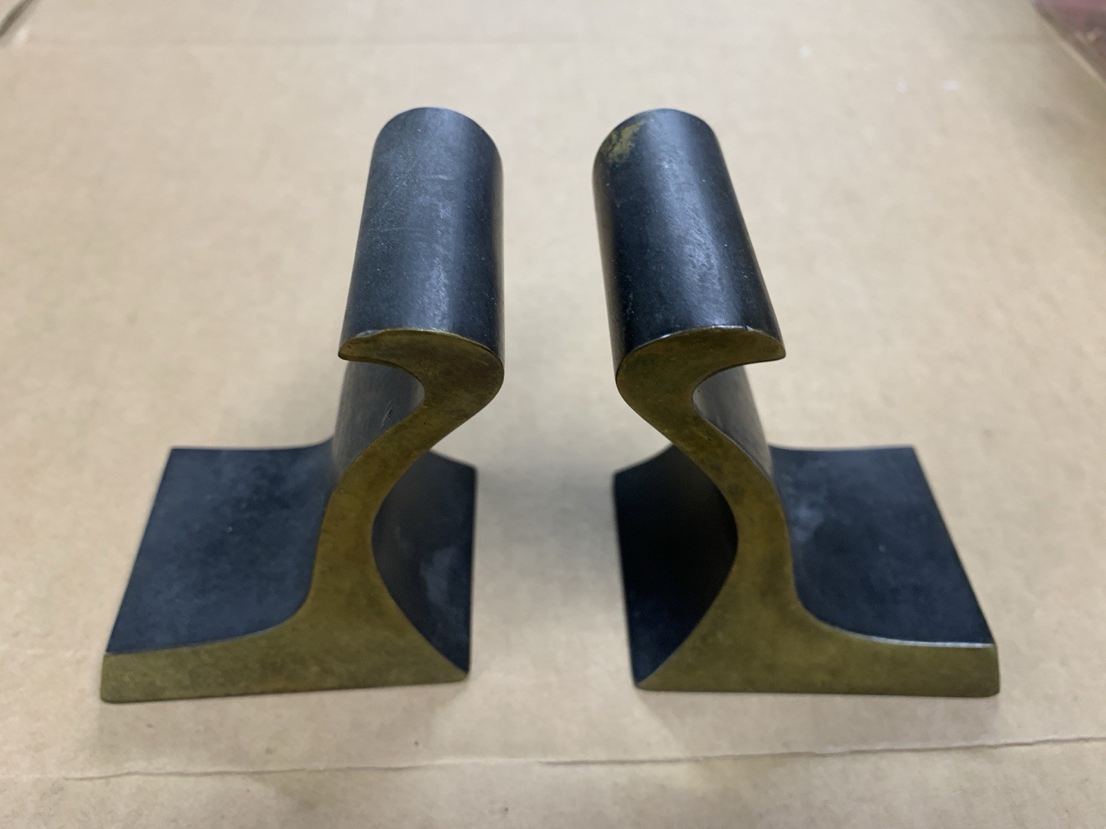 MCM Midcentury Modern Richard Rohac RR Solid Bronze Bookends Handmade In Austria MCM Midcentury Modern Richard Rohac RR Solid Bronze Bookends Handmade In Austria