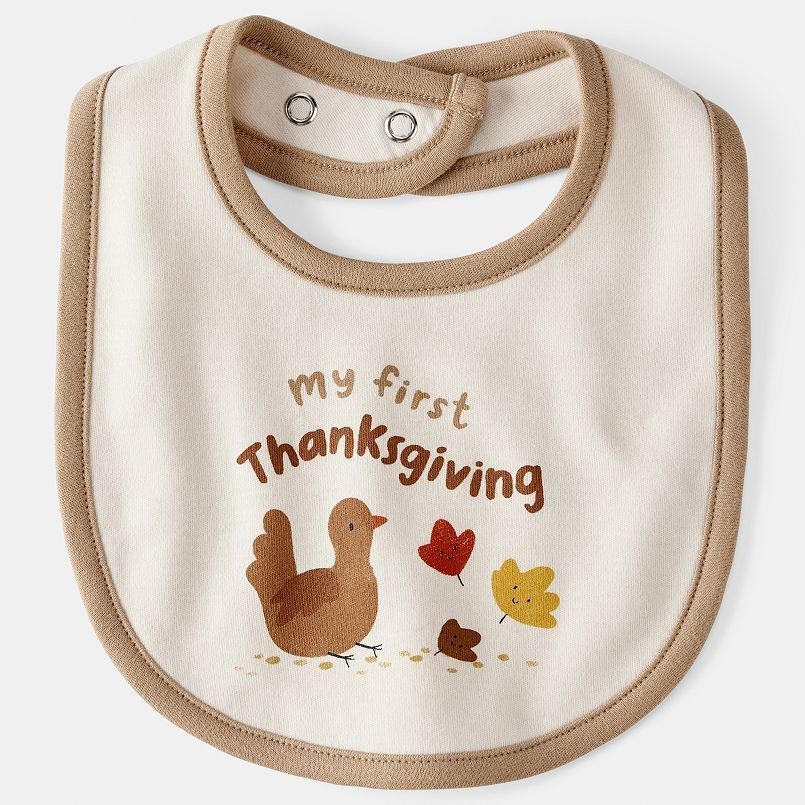 Carter's My First Thanksgiving Baby Bib NWT - Infant Teething Fall Turkey Carter's My First Thanksgiving Baby Bib NWT - Infant Teething Fall Turkey