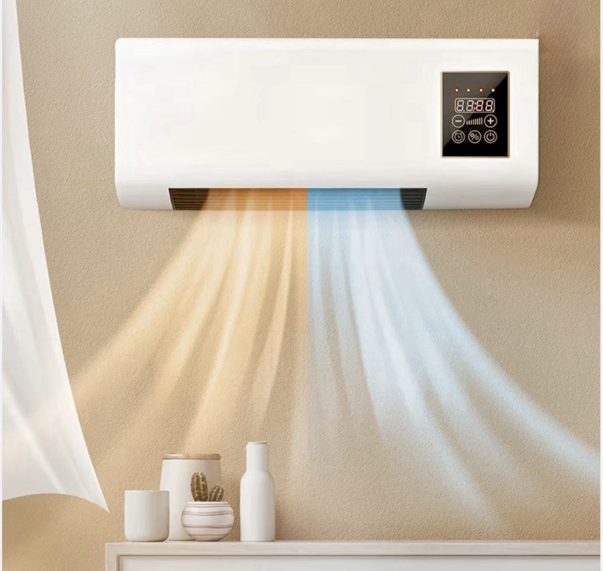 2 In 1 Portable Air Conditioning Cool Warm Dual Use Wall Mounted Heater 1800W