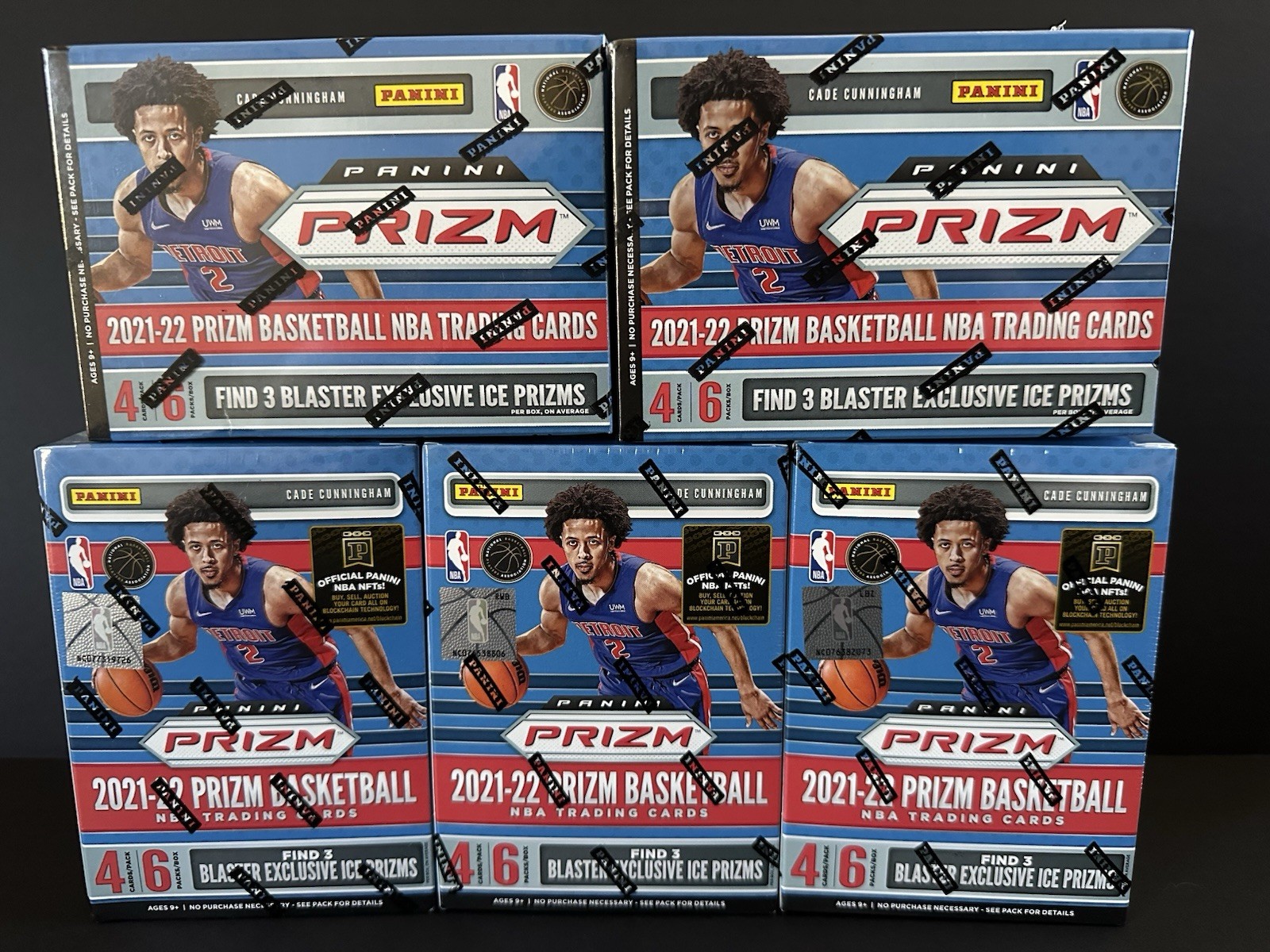2021-2022 NBA Prizm Basketball Blaster Box Sealed *5 Box Lot* 2021-2022 NBA Prizm Basketball Blaster Box Sealed *5 Box Lot*