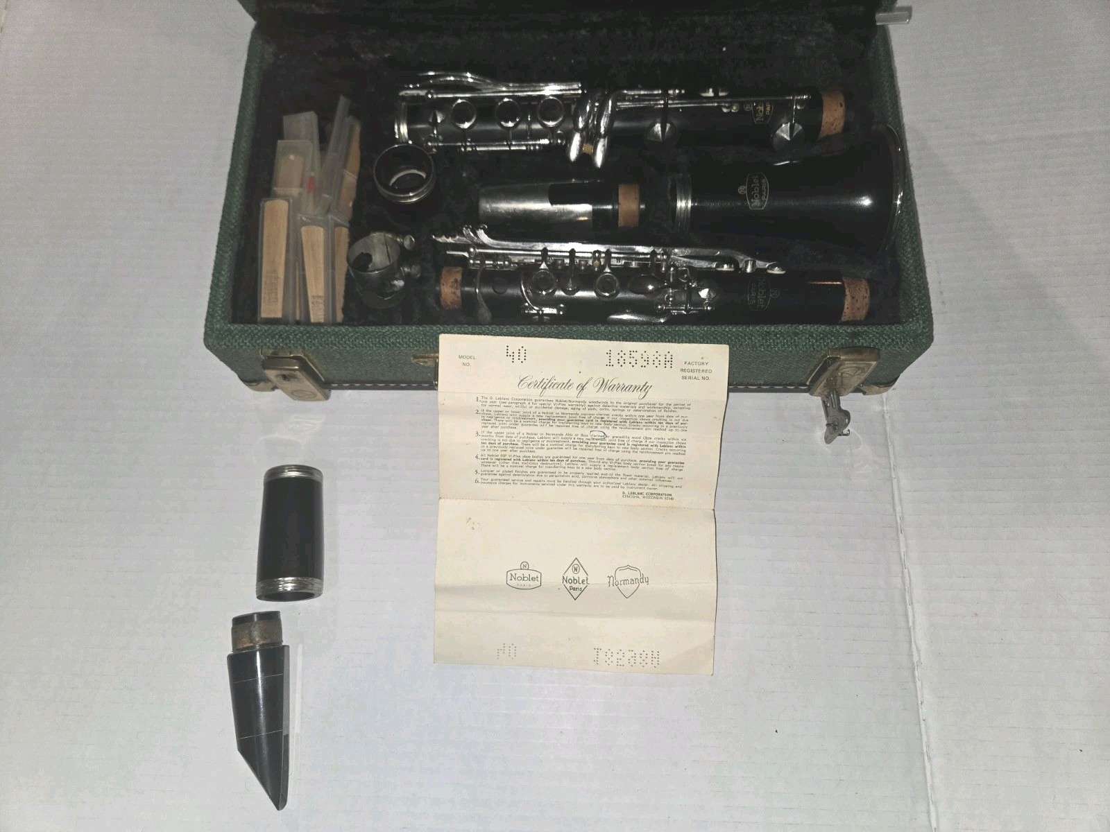 Vintage Noblet Paris Leblanc Clarinet w/Lyons Case W/Key Reeds France Vintage Noblet Paris Leblanc Clarinet w/Lyons Case W/Key Reeds France