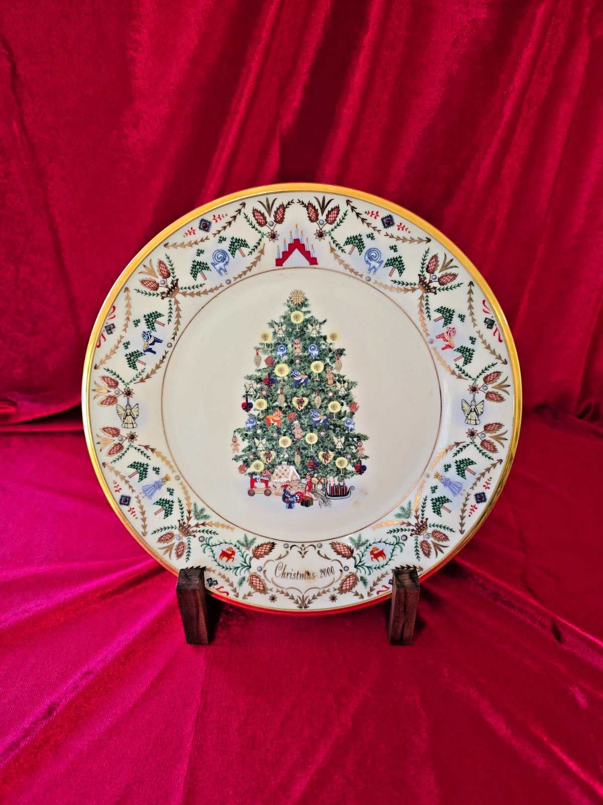 2000 Lenox Christmas Trees Around the World Plate Sweden 10th LE Series USA