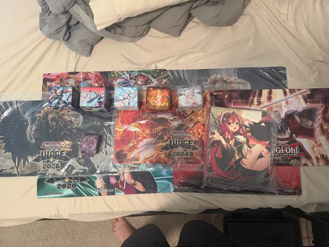 Huge Yugioh Offical and Custom Accessories and playmat lot, Deckboxes, Sleeve