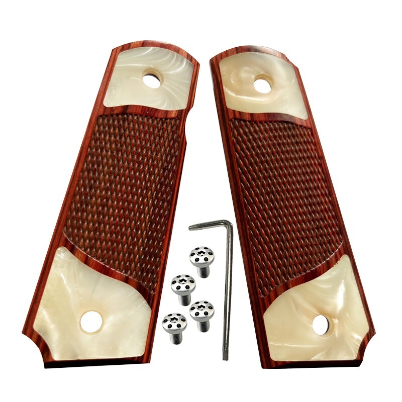 1911 Full Size CLASSIC Checkered Grips W/Screws & Wrench FITS MOST CLONES