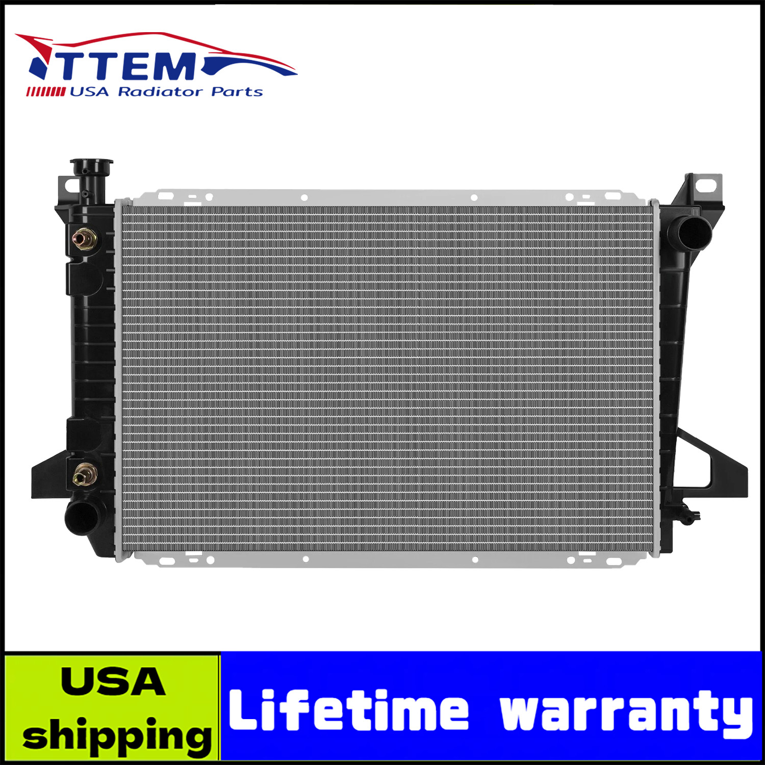 For 1985-1997 Ford F150 F250 F350 5.0L 5.8L AT Radiator OE Style Aluminum 1453