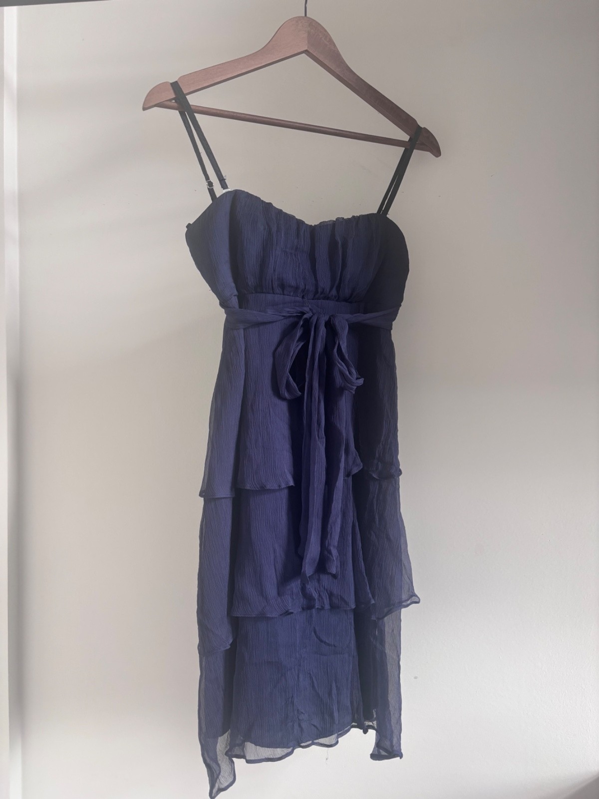 Vintage dark blue 100% silk dress XS Fred Sun Vintage dark blue 100% silk dress XS Fred Sun