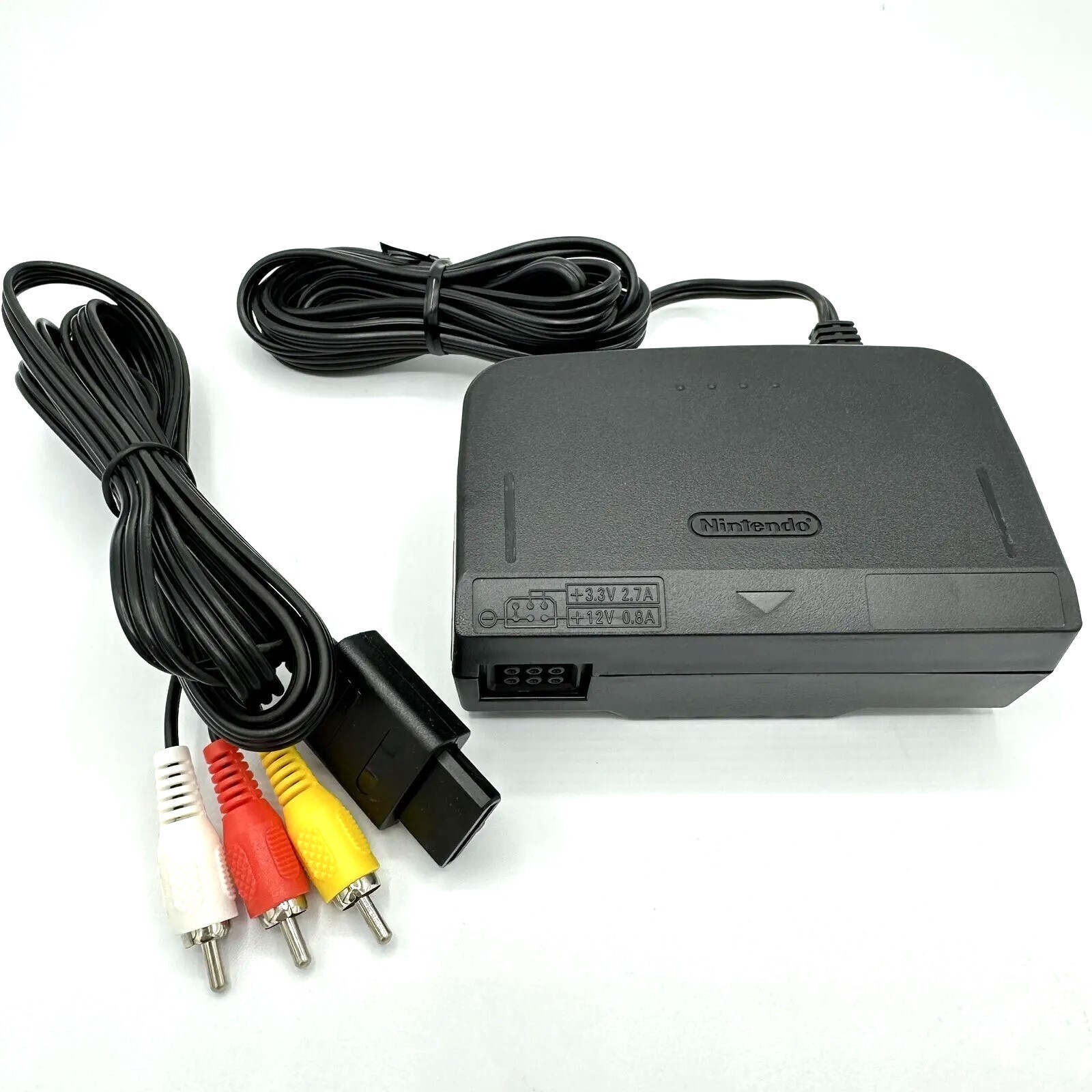 Original OEM Nintendo 64 N64 AC Power Supply Brick NUS-002 AC Adapter + AV Cable Original OEM Nintendo 64 N64 AC Power Supply Brick NUS-002 AC Adapter + AV Cable