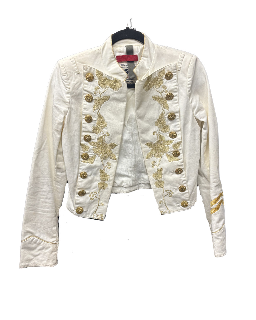 History Repeats Design By Michele Rossi Crop Military Jacket Gold Trim Italy
