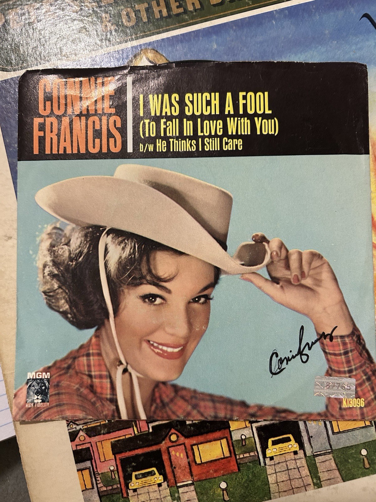 Connie Francis Autographed 45 Record With Coa