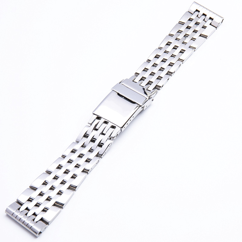 22mm 7-Rice Stainless Steel Watch Bracelet Strap For Breitling Aviation Timing