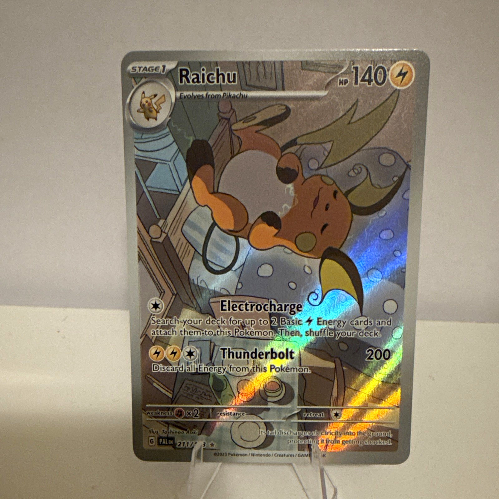 Pokemon TCG Raichu 211/193 Illustration Rare Full Art Holo SV02 English Pokemon TCG Raichu 211/193 Illustration Rare Full Art Holo SV02 English