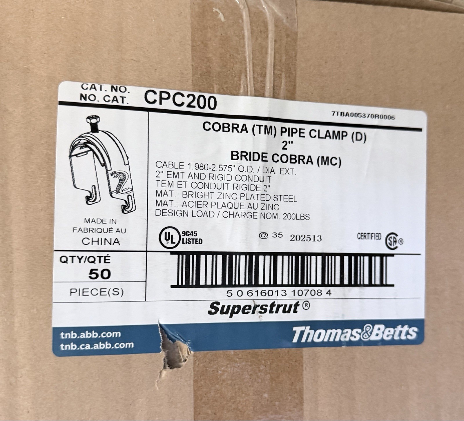 Cobra pipe Clamps 2 Inch Box Of 50