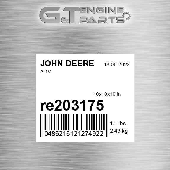 RE203175 ARM fits JOHN DEERE (Surplus Open Box) RE203175 ARM fits JOHN DEERE (Surplus Open Box)